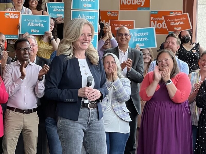 Notley tells throng of supporters of NDP plan to invest $1.8 billion in Edmonton over three years